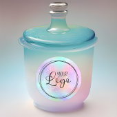 ホログラフィックグリッターレインボーグラデーショングラムロゴ ラウンドシール