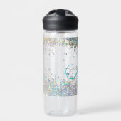 ホログラフィックグリッターレインボーパステルズモノグラム ウォーターボトル (正面)