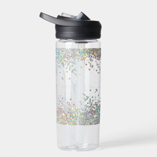 ホログラフィックグリッターレインボーパステルズモノグラム ウォーターボトル (右面)