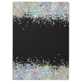 ホログラフィックグリッターレインボーパステルズモノグラム クリップボード (裏面)