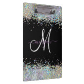 ホログラフィックグリッターレインボーパステルズモノグラム クリップボード (右)