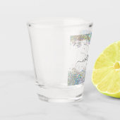 ホログラフィックグリッターレインボーパステルズモノグラム ショットグラス (左)