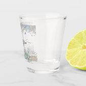 ホログラフィックグリッターレインボーパステルズモノグラム ショットグラス (右)