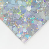 ホログラフィックグリッターレインボーパステルズモノグラム フリースブランケット (角)