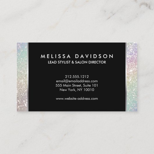 ホログラフィックグリッター及びグラマー美しい 名刺 (裏面)