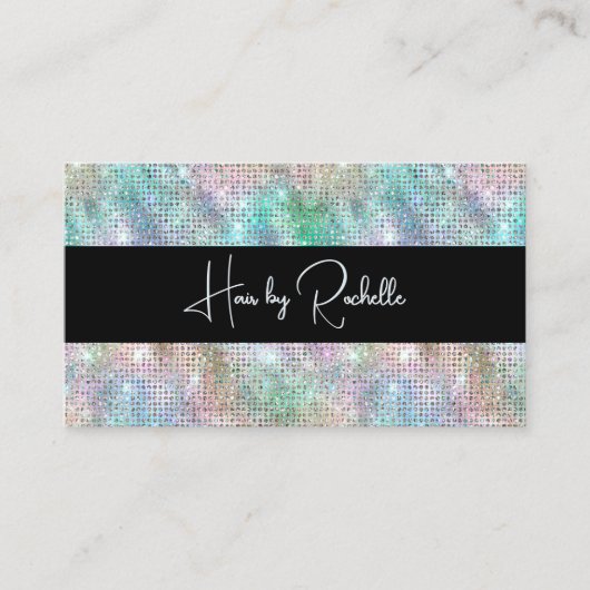 ホログラフィックグリッター及びブラック名刺 割引カード (正面)