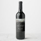 ホログラフィックグリッター応援50素晴らしい誕生日 ワインラベル (正面)