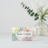 ホログラフィックグリッター星雲エレガント美しい 名刺 (スタンド正面)