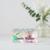 ホログラフィックグリッター水彩大理石エレガント石 名刺 (スタンド正面)