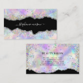 ホログラフィックグリッター美しいサロンシックアゲート コーリングカード (正面/裏面)