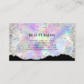 ホログラフィックグリッター美しいサロンシックアゲート コーリングカード (裏面)