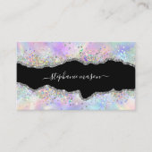 ホログラフィックグリッター美しいサロンシックアゲート コーリングカード (正面)