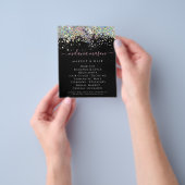 ホログラフィックグリッター美しいサロンブラックエレガント チラシ (手)