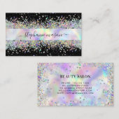 ホログラフィックグリッター美しいサロンブラック コーリングカード (正面/裏面)