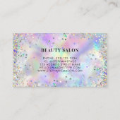 ホログラフィックグリッター美しいサロン名刺 コーリングカード (裏面)