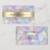 ホログラフィックグリッター美しいサロン名刺 コーリングカード (正面/裏面)