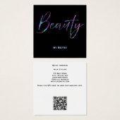 ホログラフィックグリッター美しい名刺 (正面&裏面)