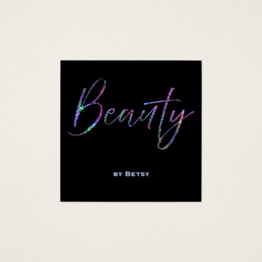 ホログラフィックグリッター美しい名刺 (正面)