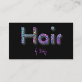 ホログラフィックグリッター美容師アポイントメントカード 名刺 (正面)