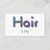 ホログラフィックグリッター美容師アポイントメントカード 名刺 (正面)