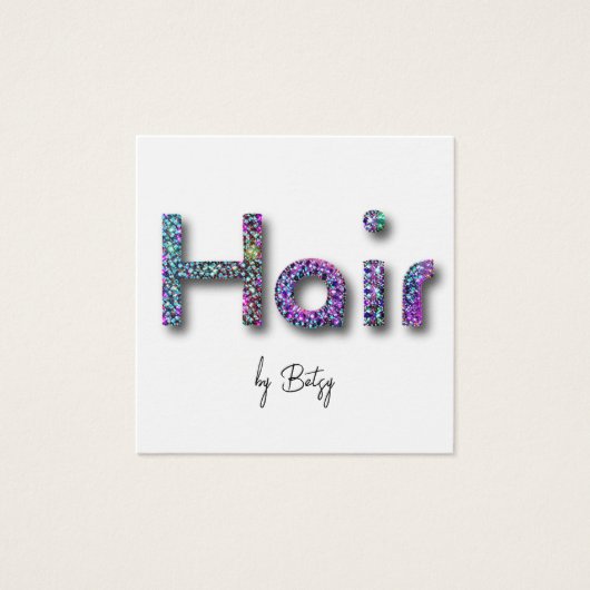 ホログラフィックグリッター美容師名刺 (正面)