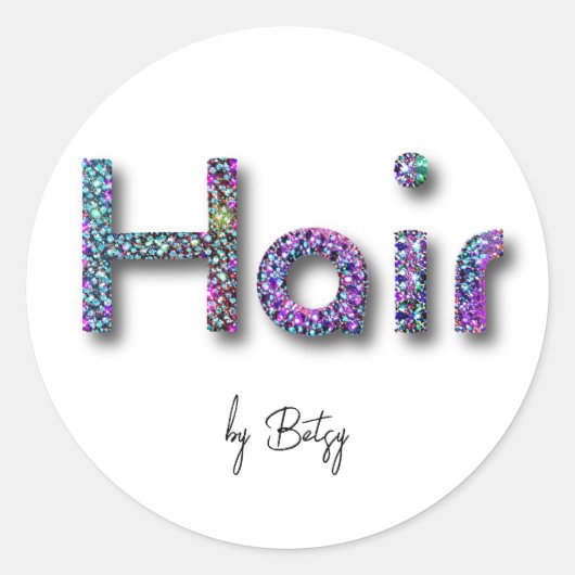 ホログラフィックグリッター美容師 ラウンドシール (正面)
