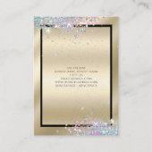 ホログラフィックグリッター金モダン属金ゴールド美しい 名刺 (裏面)