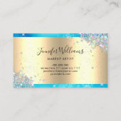 ホログラフィックグリッター金箔ターコイズ 名刺 (裏面)