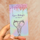 ホログラフィックグリッター駆動美容師サロン 名刺