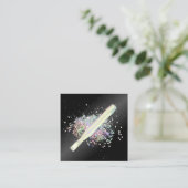 ホログラフィックグリッターBBグロー スクエア名刺 (スタンド正面)