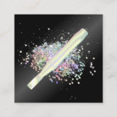 ホログラフィックグリッターBBグロー スクエア名刺 (正面)