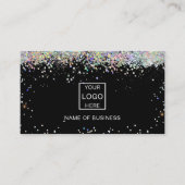 ホログラフィックグリッターQRコードソーシャルメディアアイコン 名刺 (正面)