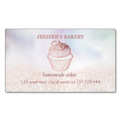 ホログラフィックグリティホームメイドカップケーキとスイーツ マグネット名刺 (正面)