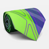 ホログラフィックグリーンおよびブラックSFパネル ネクタイ (ロール)