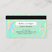 ホログラフィックグリーンクレジットカードスタイル 名刺 (裏面)