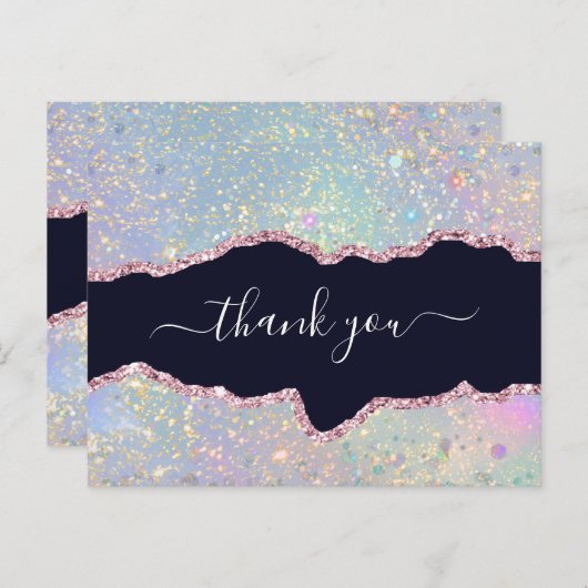 ホログラフィックゲートグリッターエレガントありがとう ポストカード (正面/裏面)