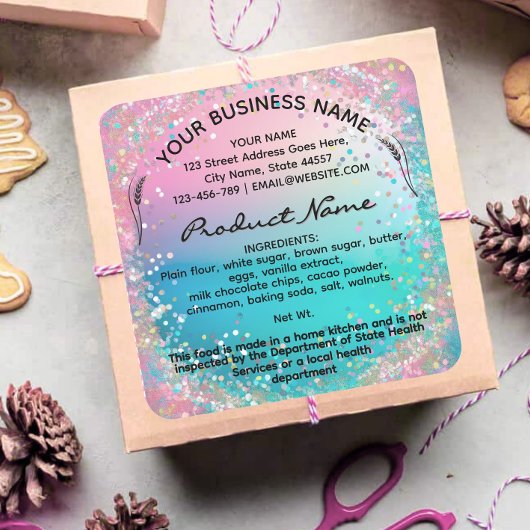 ホログラフィックコテージ法食品ラベルのシール スクエアシール