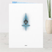 ホログラフィックサイバーブルーSci-Fiパネル誕生日 カード (裏面)