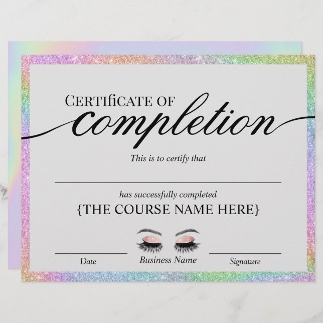 ホログラフィックサロン完成証受賞歴 (正面/裏面)