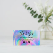 ホログラフィックサンキュートレンディーサロン名刺 名刺 (スタンド正面)