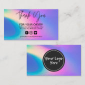 ホログラフィックサンキュートレンディーサロン名刺 名刺 (正面/裏面)