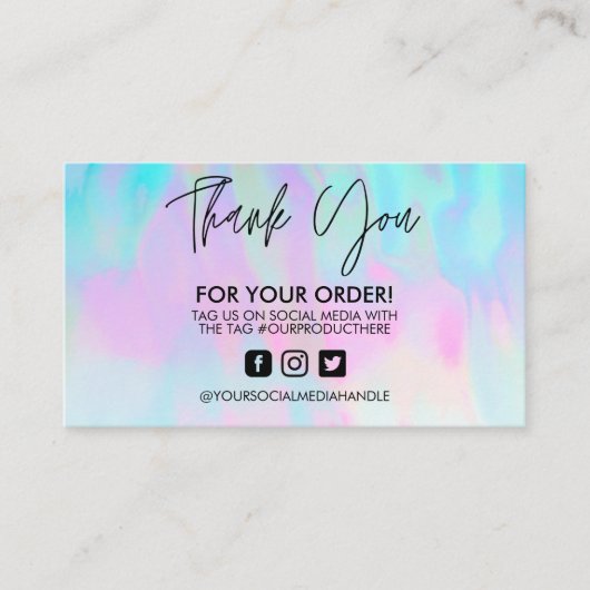 ホログラフィックサンキュートレンディーパステルズ名刺 名刺 (正面)