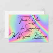 ホログラフィックサンキュービジネスフラットノートカード ノートカード (正面/裏面)