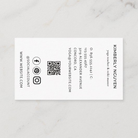 ホログラフィックサードアイムーンヨガホリスティックコーチ 名刺 (裏面)