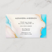 ホログラフィックシグネチャースクリプトアゲート大理石サロン ロイヤリティカード (裏面)