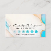 ホログラフィックシグネチャースクリプトアゲート大理石サロン ロイヤリティカード (正面)