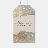 ホログラフィックシグネチャーモダンスクリプトのつる価格ラベル ギフトタグ (正面)