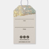 ホログラフィックシグネチャーモダンスクリプトのつる価格ラベル ギフトタグ (裏面)