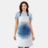 ホログラフィックシグネチャーモダンスクリプトGlamグリッター エプロン (着用した状態)