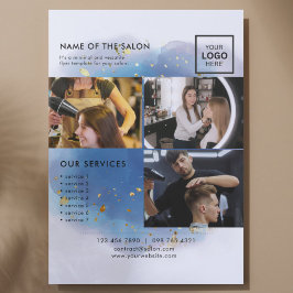 ホログラフィックシグネチャーモダンスクリプトGlamグリッター チラシ